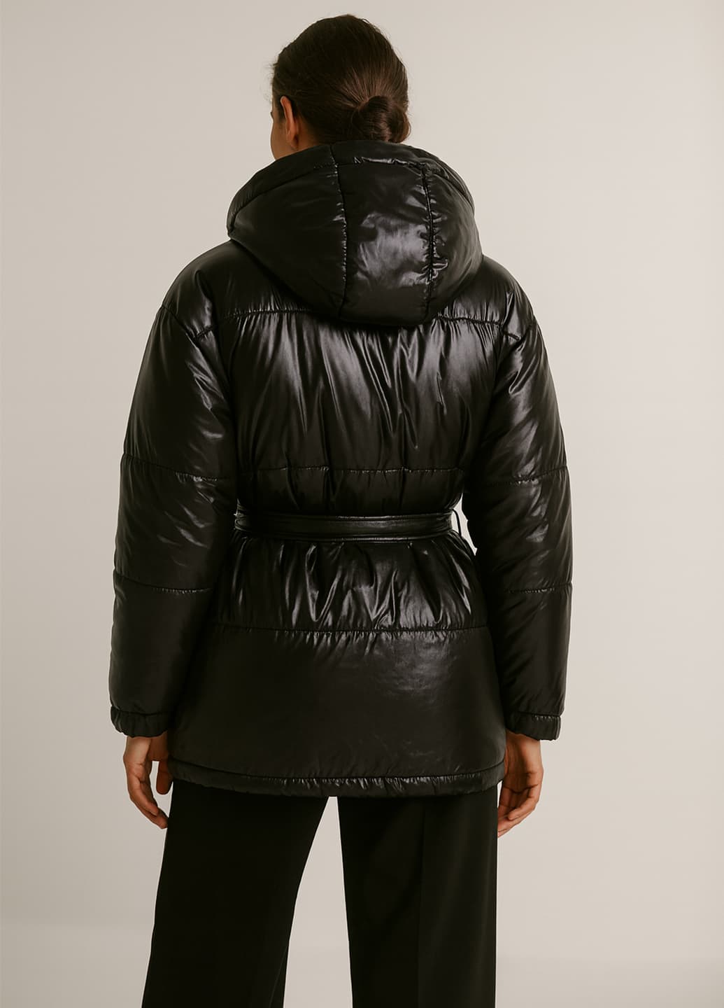 Куртка пуховик до -20 градусів зимова к-038 чорна – Фото 2